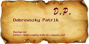 Dobrovszky Patrik névjegykártya