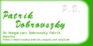 patrik dobrovszky business card